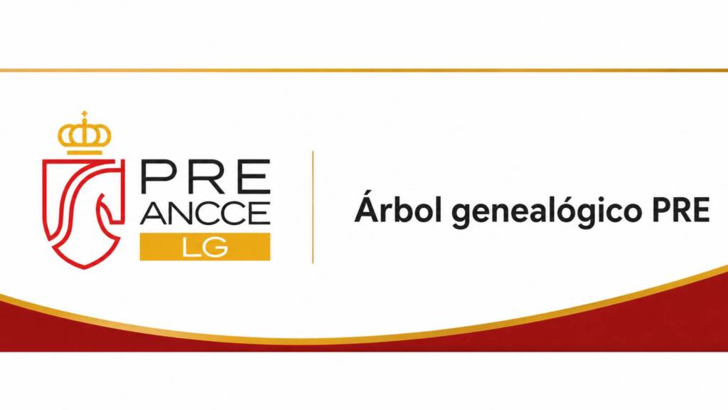Logotipo de ANCCE con el texto "Árbol genealógico PRE" para consultar el pedigrí de un caballo PRE.
